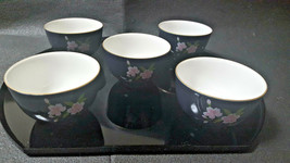 Teaware set Tea Cup Japanese style cherry blossoms Teaware &amp; Half-moon tray - £87.52 GBP