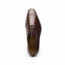 Marco Di Milano Genuine Alligator Oxford Leather Shoes Bono Brown image 4