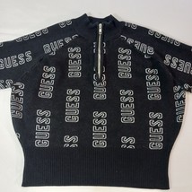 GUESS Los Angeles Women’s Black & White 1/4 Zip Pullover Sweater Jacket Size L image 12