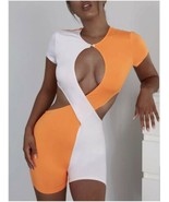 Two Tone Cut Out Romper Large - $89.09