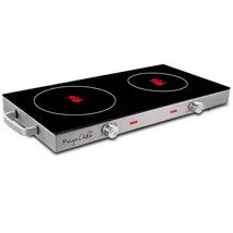 Megachef Ceramic Infrared Double Cooktop, 25 Inch, Black - $127.99