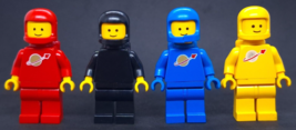 Lego Classic Space Lot of 4 Black Red White Blue Yellow Minifigures - £22.31 GBP