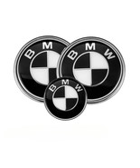 3PCS BMW Emblems Hood &amp; Trunk 82mm + 74mm + 45mm Badge E30 E36 E46 Unive... - €21,70 EUR