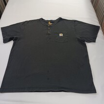 Carhartt K84 BLK Men's Black Henley Cotton Pocket Shirt Short Sleeve Size 2XL image 13