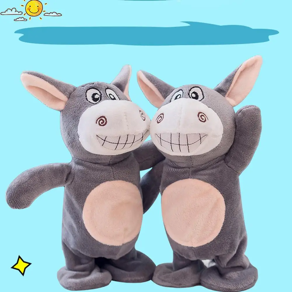 Interactive Talking Toy Donkey Electric Pets Plush Recording Smart Walking Toys - £12.17 GBP