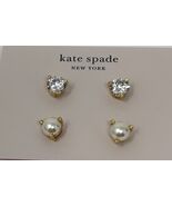 Kate Spade New York Rise and Shine CZ Stud and Faux Pearl Earrings, New - $693.40 MXN