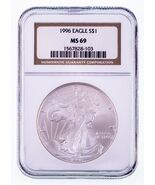 1996 Silver American Eagle Graded by NGC as MS-69 - €241,00 EUR