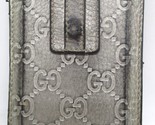 Gucci Embossed GG Silver Leather Card Case - $98.01
