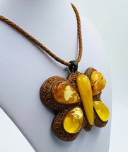 Antique Amber Pendant Genuine Baltic Amber Jewelry Handmade amber necklace - £300.66 GBP