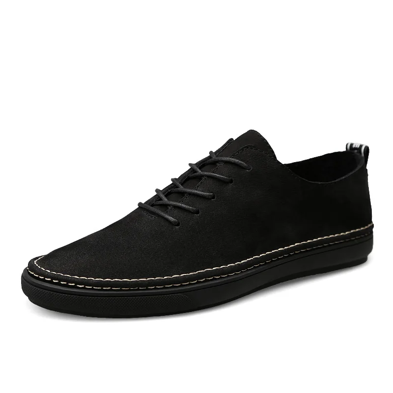 Genuine Leather Men Casual Shoes 36~46 Fashion Men Flats Men Loafers  tr... - £75.16 GBP