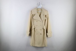 Deadstock Vintage 70s Streetwear Womens 22 Knit Lined Peacoat Jacket Beige USA - £77.40 GBP