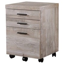 Monarch Specialties I 7402 3 Drawer Taupe Reclaimed Wood Filing Cabinet ... - $209.62