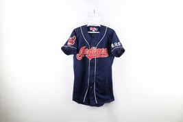 Vintage 90s Mizuno Mens Small Morita Cleveland Indians Baseball Jersey Blue #9 - £34.87 GBP