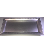 Silver Plastic Holiday Charger Plate Beaded Edge Rectangle 6 5/8”X14”NEW... - £9.31 GBP