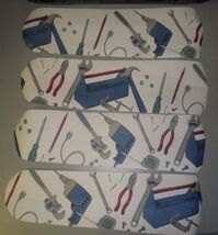 CUSTOM ~ CARPENTER HANDYMAN TOOLS CEILING FAN ~ DRILL HAMMER TOOLBOX SO ... - $2,184.96 MXN