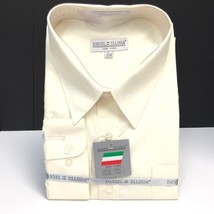 Daniel Ellissa Men&#39;s Ivory Dress Shirt Convertible Cuff Pocket Sizes 19.... - £25.72 GBP