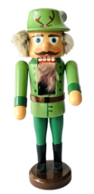 Wood Nutcracker Original Erzgebirge Expertic DDR Germany Green Hand Pain... - $86.11