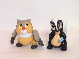 Disney Bambi Owl and Flower Skunk Toy Figures McDonalds 1988 Vintage - £3.90 GBP