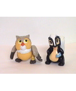 Disney Bambi Owl and Flower Skunk Toy Figures McDonalds 1988 Vintage - £3.87 GBP