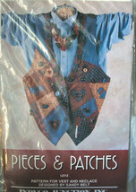 Pattern 312 "Pieces & Patches" Misses Over Size Vest and Necklace S-M-L - $5.00