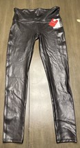 Women&#39;s pant NWT Spanx Faux Leather Leggings Black Large Petite - £78.36 GBP