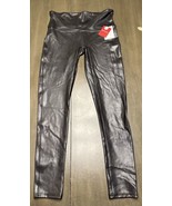 Women&#39;s pant NWT Spanx Faux Leather Leggings Black Large Petite - £78.18 GBP