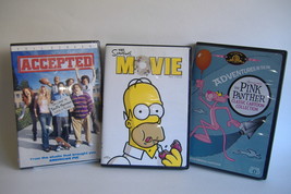 3 DVD Movies Pink Panther The Simpson&#39;s Movie Accepted Set of 3 - £12.78 GBP