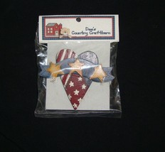 Hand Painted Wood  AMERICANA  PATRIOTIC  PIN  NEW - $8.99