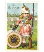 Champion J P Coats thread trade card Victorian rifle firearm ephemera ad... - $16.27 CAD