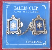 Star of David silver plated Jerusalem TALIT CLIPS tallis talis tallit shawl - £14.34 GBP