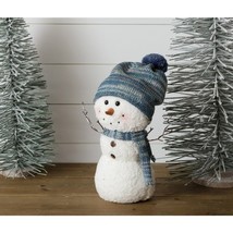 Snowman sitter with knit hat and scarf - SALE - $28.00