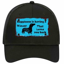 Happiness Is Having A Wiener Novelty Black Mesh License Plate Hat - £22.81 GBP