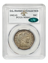 1902-O 50c PCGS/CAC MS64+ ex: D.L. Hansen - $6,289.24