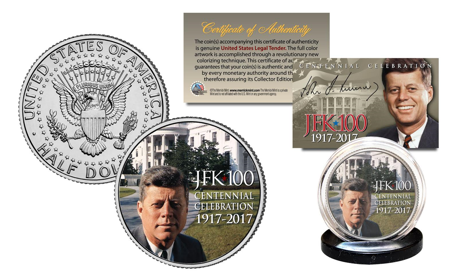 President KENNEDY JFK 100 Birthday 2017 Genuine JFK Half Dollar White House Lawn - £6.84 GBP