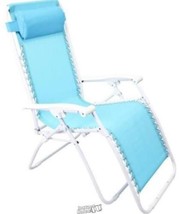 Zero Gravity Patio Beach Sand Pool Sun Chair Turquoise Steel Frame No Assembly - £53.31 GBP