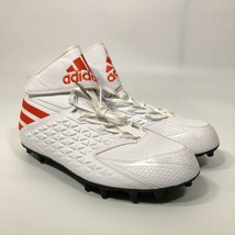 Adidas Mens Football Cleats 13.5 White Orange Shoe Lacrosse Miami Hurricanes - £27.91 GBP