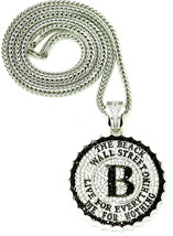 Black Wall Street Necklace New Pendant with 36 Inch Long Chain - £34.38 GBP