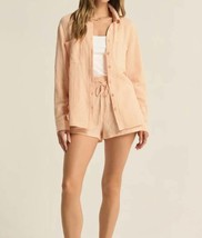 Z Supply kaili button up gauze top in Grapefruit - size L - £37.71 GBP