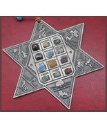 Star of David w/ 12 choshen gems as Israel tribes in English real stones ! - £24.11 GBP