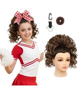 Ponytail Hair Piece Cheer High Curly Wavy Pony Extension 14&quot; Medium Brown - $459.78 MXN