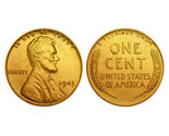 1943 Genuine Steelie WWII Lincoln Wheat Wartime Penny 24K GOLD PLATED (Q... - $12.16