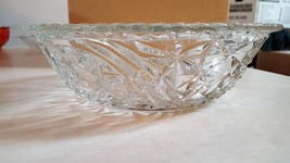 Vintage Anchor Hocking Stars &amp; Bars (Thousand Lines) Glass Bowl, Scalloped Edge - £22.82 GBP