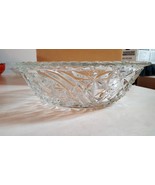 Vintage Anchor Hocking Stars &amp; Bars (Thousand Lines) Glass Bowl, Scallop... - $29.00