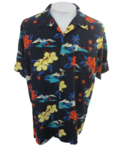 Cherokee Men Hawaiian camp shirt XL pit to pit 25 aloha luau tropical floral vtg - £19.71 GBP