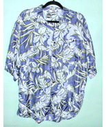 UOMO HAWAIIAN  SHIRT MADE OF  FINE SCARF SILK SIZE LARGE CHEST 51&quot;  - $8.95