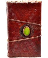 5 1/2&quot; x 9&quot; God&#39;s Eye Leather Blank Book with cord (Stone Slightly Off C... - £22.94 GBP