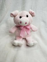 Animal Adventure Mini Pig Gigham Bow 6&quot; Tall - $13.86