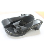 EASTLAND SIZE 10 M 3208 BLACK ADJUSTABLE 2&quot; HIGH SANDALS MULES - £14.79 GBP