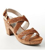 Dana Buchman Wedge Platform Lulu Cognac Heels Sandals Shoes - £39.22 GBP