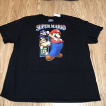 NEW Super Mario Bros Mario Wario Luigi Waluigi Graphics SS Black T-shirt 3XL - £11.16 GBP